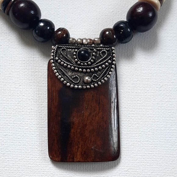 Natural Bone Pendant Necklace - Picture 2 of 6